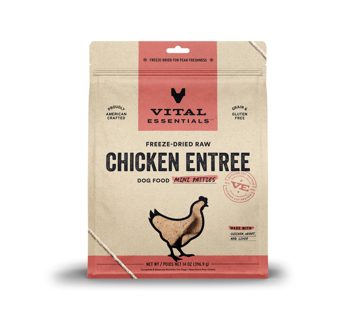 Vital Essentials® Freeze-Dried Raw Chicken Entree Dog Food Mini Patties, 14oz