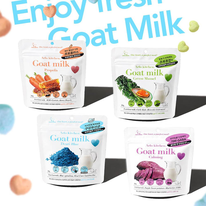 [ NEW! ] Arlo Kitchen Goat Milk Functional Treats - Premium Fresh Goat Milk Functional Freeze Dried Snacks for Dogs & Cats