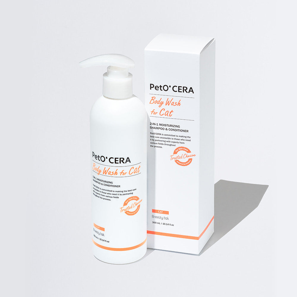 PetO'CERA Body Wash for Cat 300ml- Moisturising all-in-one shampoo designed for cats