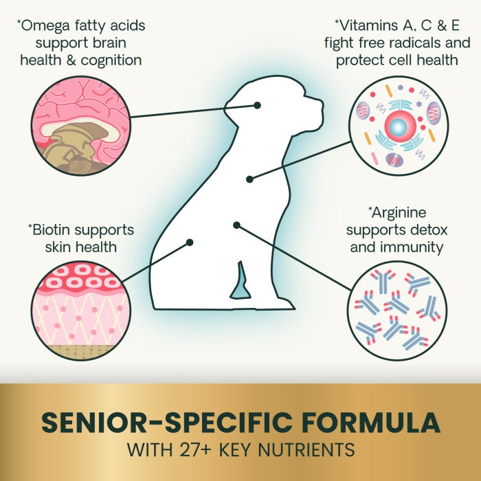 [NEW LOOK!] VetriScience Senior 27+ Active Health 60 chews ( previously known as Canine Plus™ Senior Multivitamin )