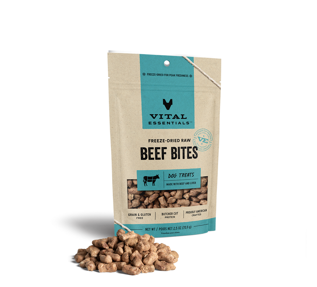 Vital Essentials® Freeze-Dried Beef Bites Dog Treats, 2.5 / 6.2 oz