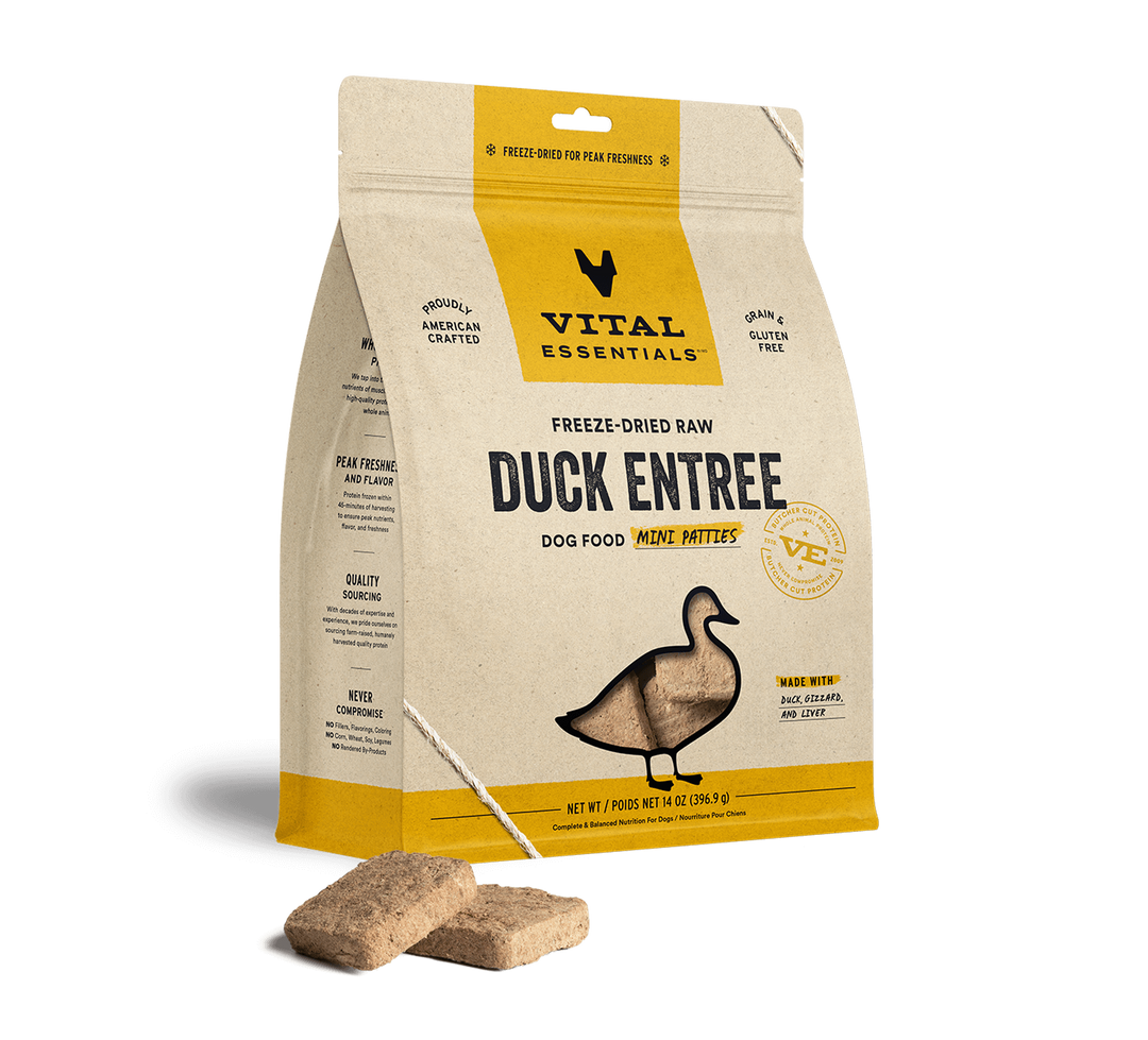 Vital Essentials® Freeze-Dried Raw Duck Entree Dog Food Mini Patties, 14oz