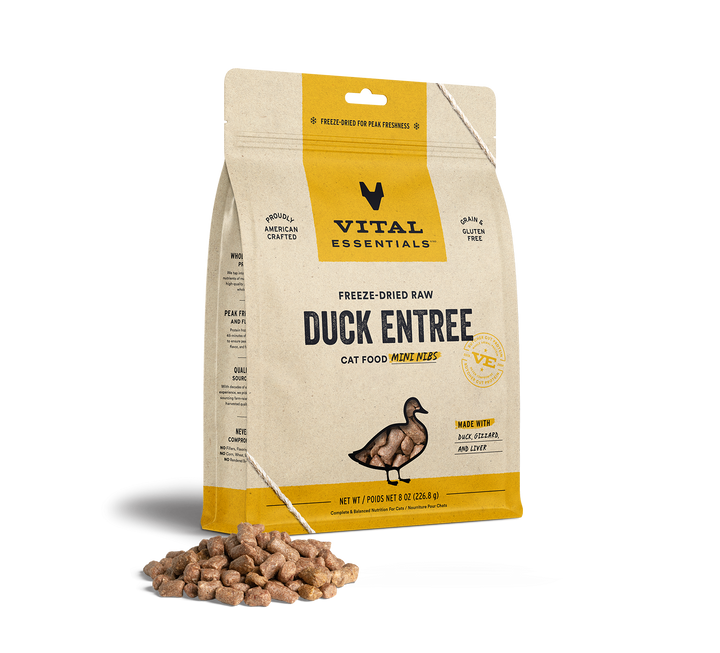 Vital Essentials® Freeze-Dried Raw Duck Entree Cat Food Mini Nibs, 8 oz