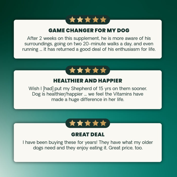 [NEW LOOK!] VetriScience Senior 27+ Active Health 60 chews ( previously known as Canine Plus™ Senior Multivitamin )