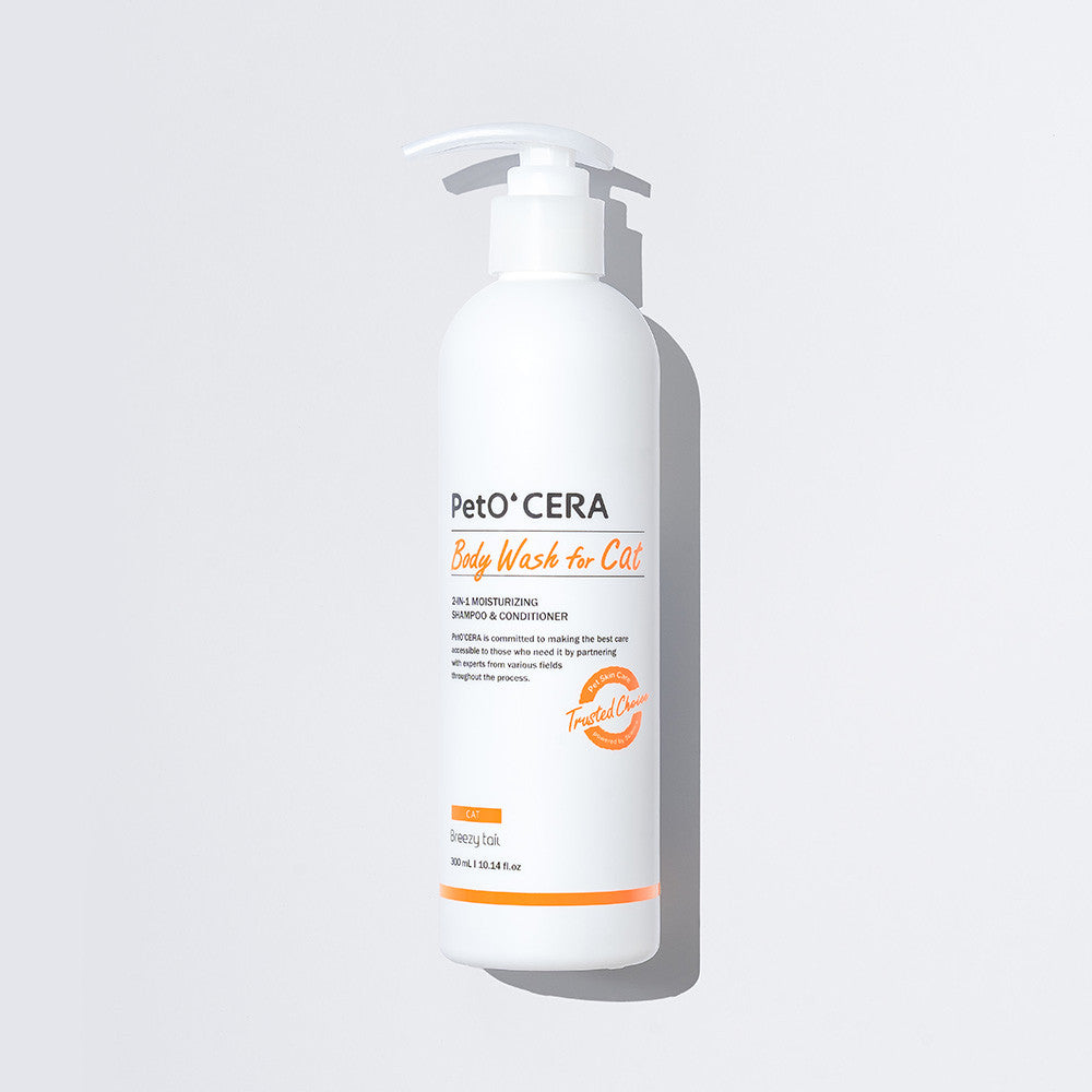PetO'CERA Body Wash for Cat 300ml- Moisturising all-in-one shampoo designed for cats