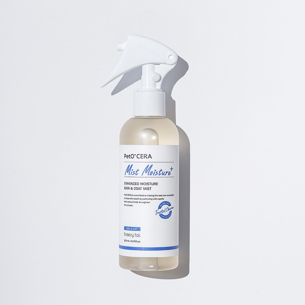PetO CERA Mist Moisture Plus 200ml - advanced hydration mist for dry, itchy coat and skin with a pleasant baby powder scent.