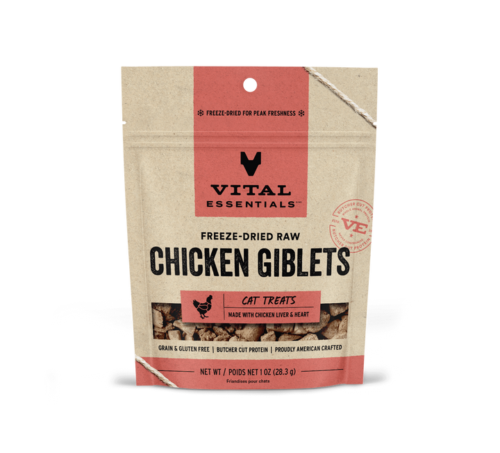 Vital Essentials® Freeze-Dried Chicken Giblets Cat Treats, 1 oz