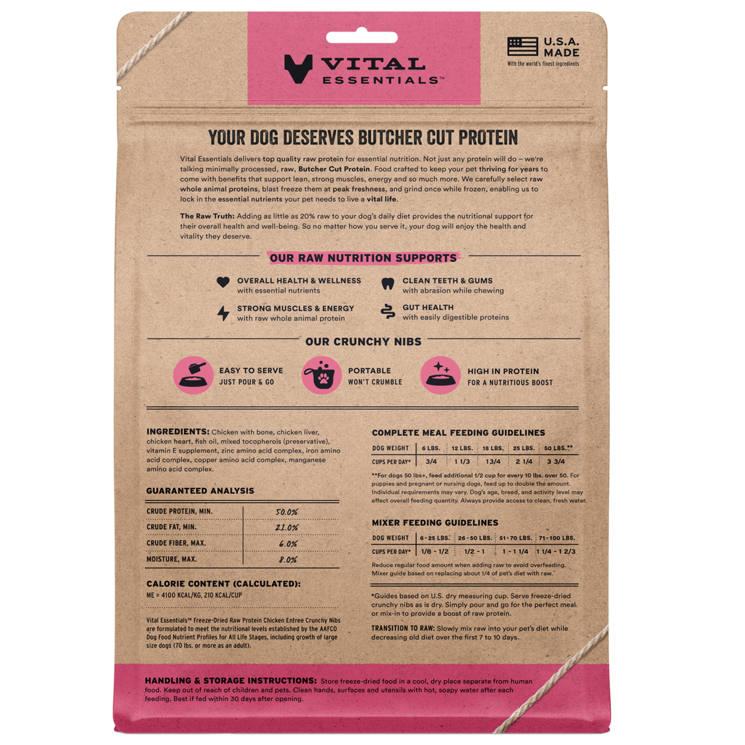 Vital Essentials® Freeze-Dried Raw Chicken Entree Dog Food Mini Nibs 14oz