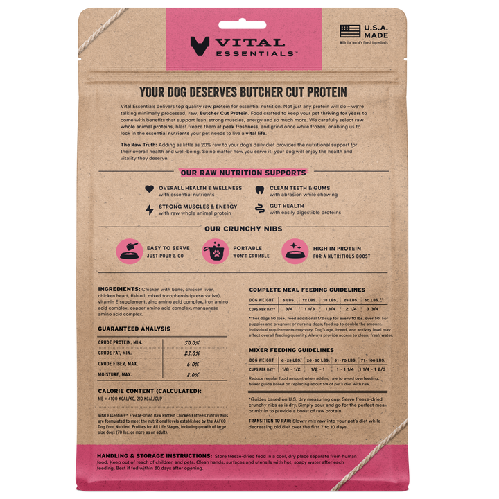 Vital Essentials® Freeze-Dried Raw Chicken Entree Dog Food Mini Nibs 14oz