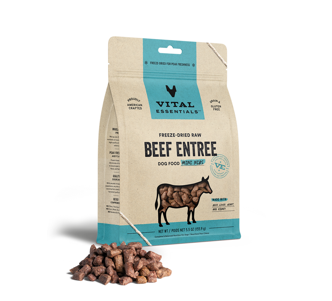 Vital Essentials® Freeze-Dried Raw Beef Entree Dog Food Mini Nibs
