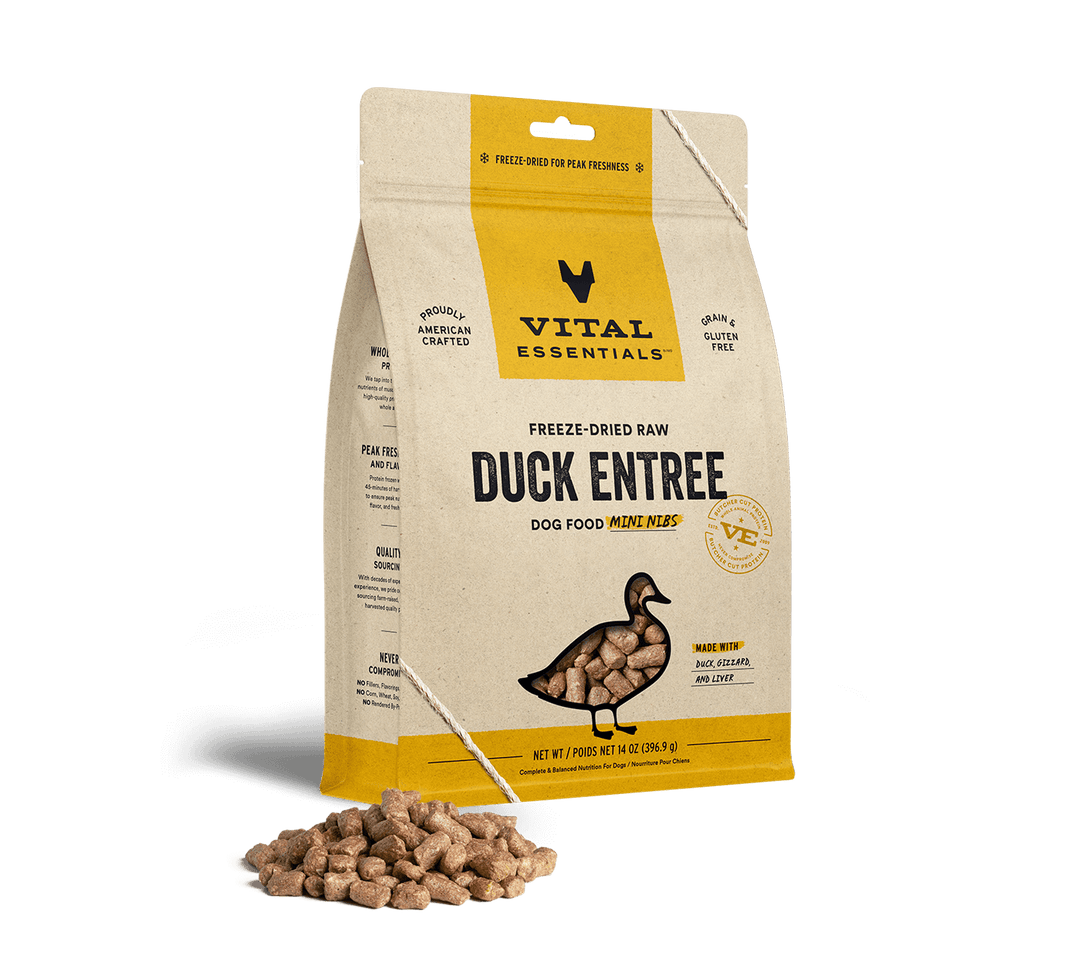 Vital Essentials® Freeze-Dried Raw Duck Entree Dog Food Mini Nibs - 5.5oz / 14oz