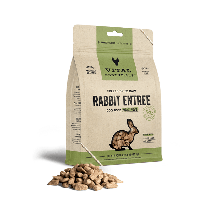 Vital Essentials® Freeze-Dried Raw Rabbit Entree Dog Food Mini Nibs 5.5oz / 14oz