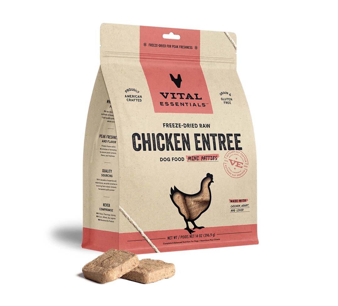 Vital Essentials® Freeze-Dried Raw Chicken Entree Dog Food Mini Patties, 14oz