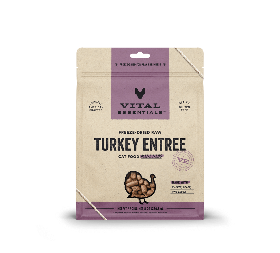 Vital Essentials® Freeze-Dried Raw Turkey Entree Cat Food Mini Nibs, 8 oz