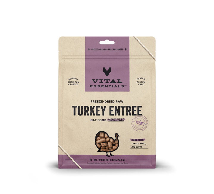 Vital Essentials® Freeze-Dried Raw Turkey Entree Cat Food Mini Nibs, 8 oz