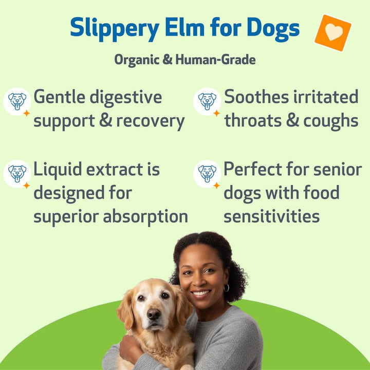 [ NEW! ] Pet Wellbeing Slippery Elm (2oz) - for Healthy Digestive Tract and Throat Tissue in Dogs