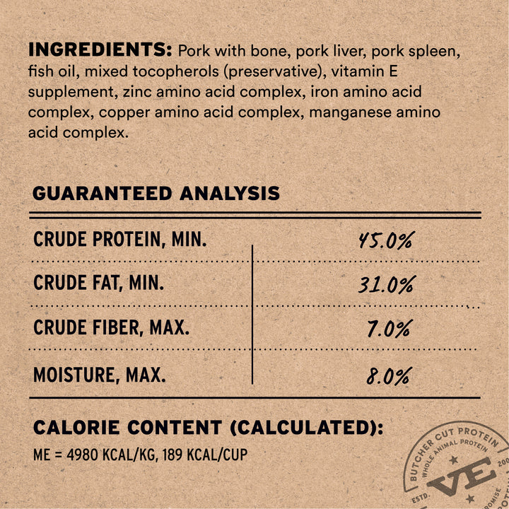 [NEW!] Vital Essentials Freeze Dried Raw Soft Nibs Food for Cats 12oz - Pork (new value size)