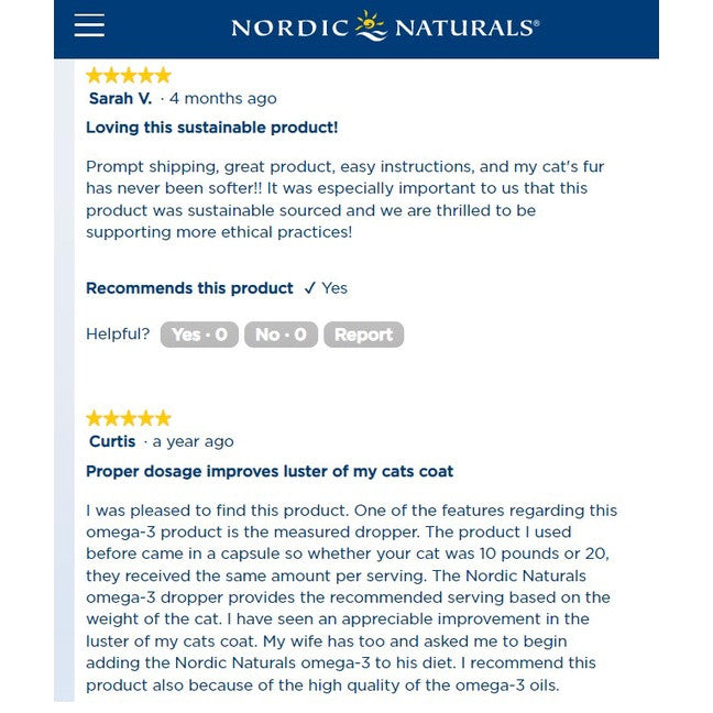 Nordic Naturals Omega-3 for Cats And Dogs (60ml to 473ml / Soft Gels). Small breeds to large breeds. Omega3 Supplement