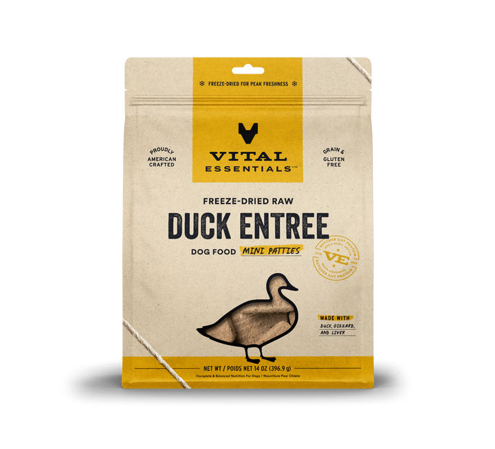 Vital Essentials® Freeze-Dried Raw Duck Entree Dog Food Mini Patties, 14oz