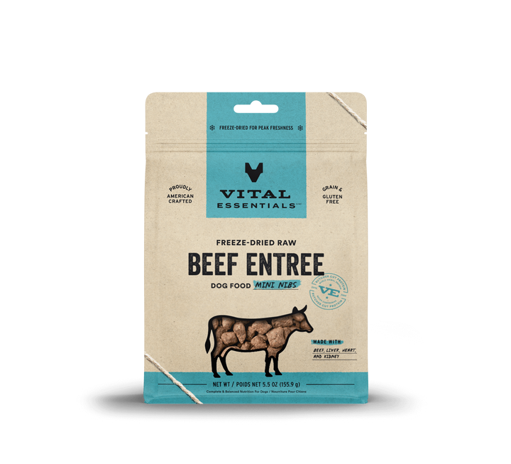 Vital Essentials® Freeze-Dried Raw Beef Entree Dog Food Mini Nibs, 5.5 oz