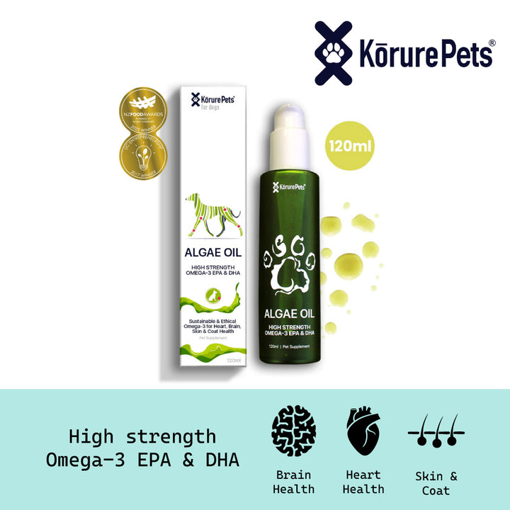 Kōrure Pets Dog Algae Oil (Brain, Heart and Coat Health) - 120ml