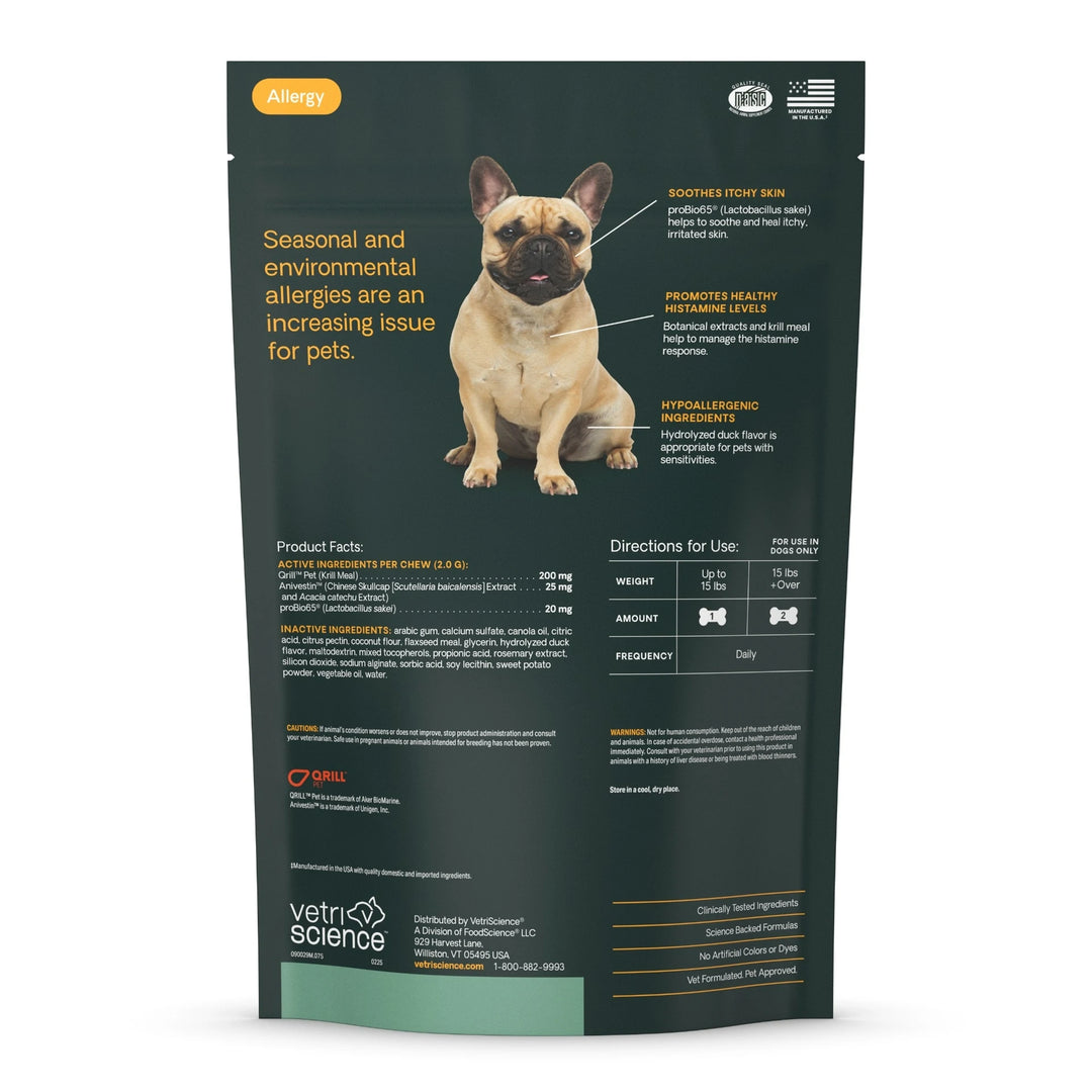 VetriScience Allergy & Itch Support for Dogs (60 chews), formally VetriScience Allergy Plus Immune Supplement for Dogs