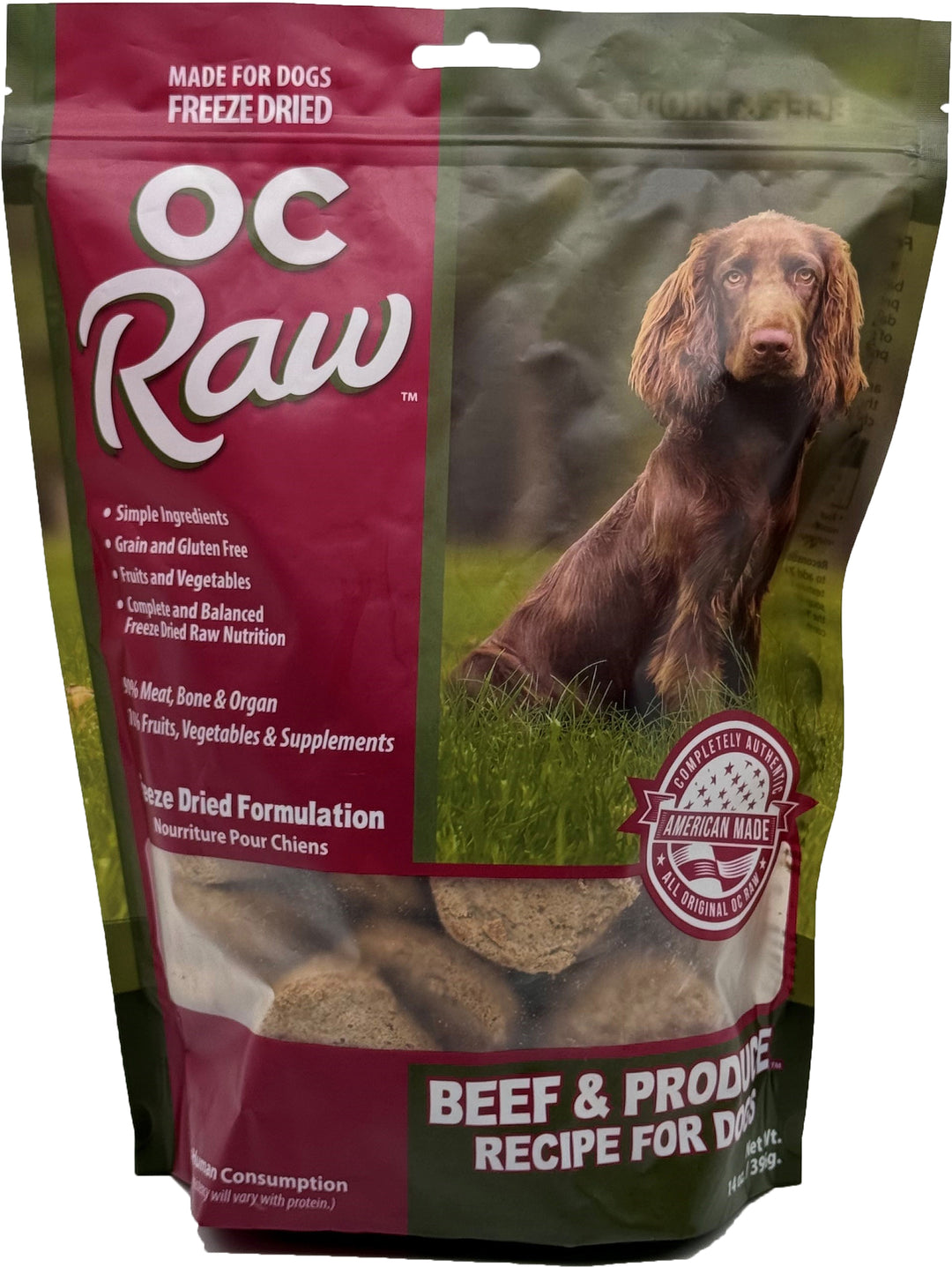 OC Raw - Freeze Dried Raw - Beef & Produce Sliders (14 oz - 396g)