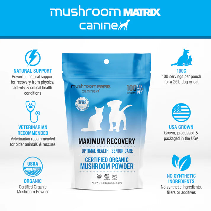 Mushroom Matrix Canine MRM Maximum Recovery Matrix - For Seniors & Pets in Need