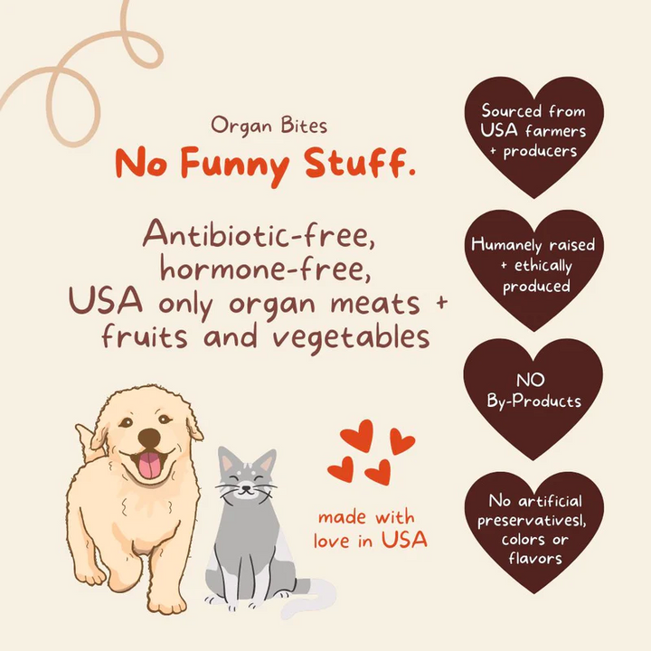 CocoTherapy® Organ Bites! Chicken Organs + Beets + Coconut (85g) - Raw Organ Meat Treat for dogs and cats