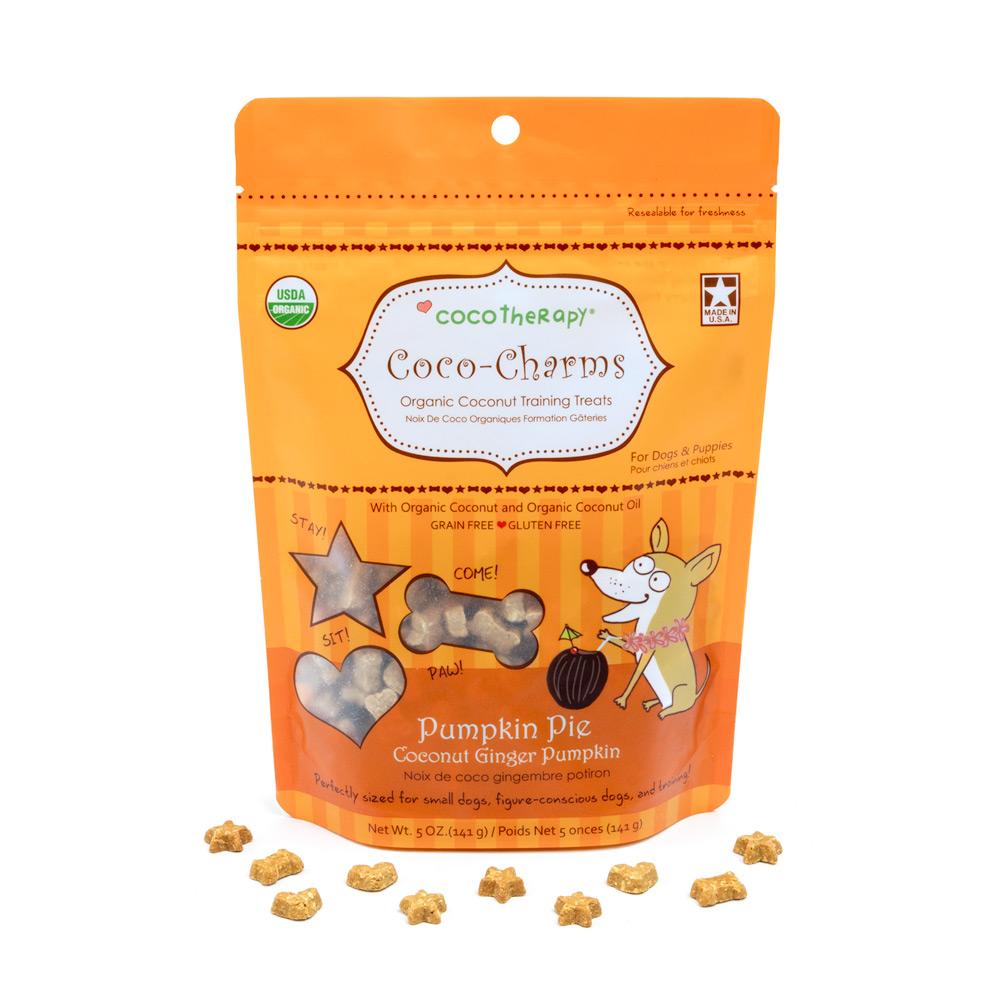 CocoTherapy® Coco-Charms Training Treats Pumpkin Pie (141g)- Organic Training Treat for dogs