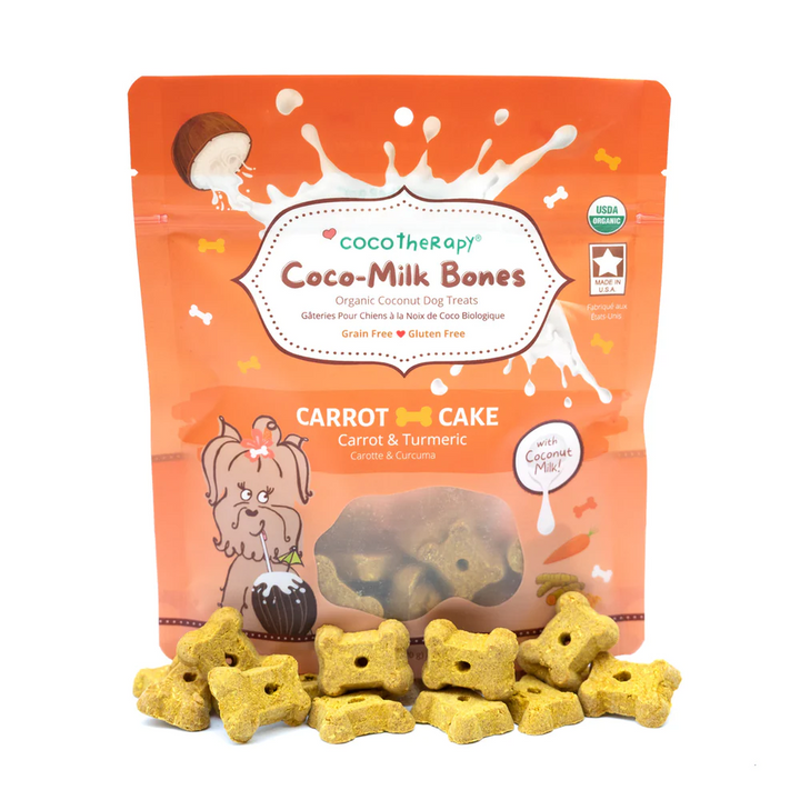 CocoTherapy® Coco-Milk Bones Carrot Cake Biscuit (170g) - Organic Coconut Treat for dogs