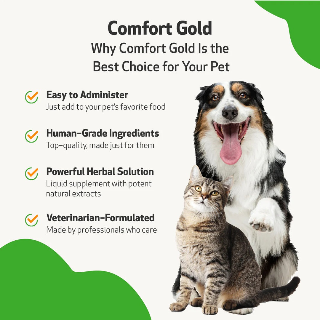 Pet Wellbeing - Comfort Gold - for Occasional Physical Discomfort in Cats & Dogs (2fl oz / 59ml)