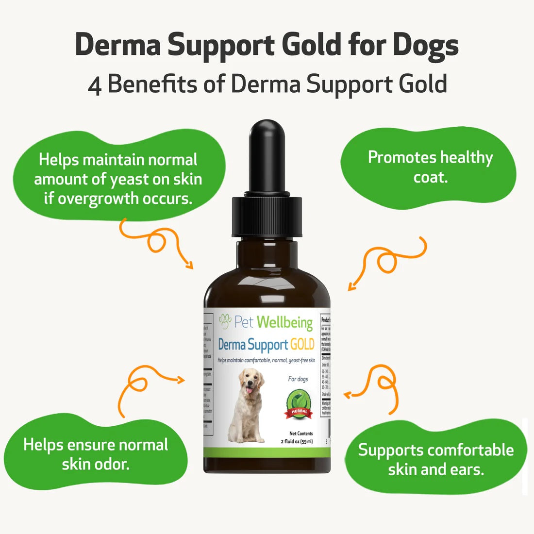 Pet Wellbeing Derma Support Gold for Canine Healthy Coat Odor I Furry Planet