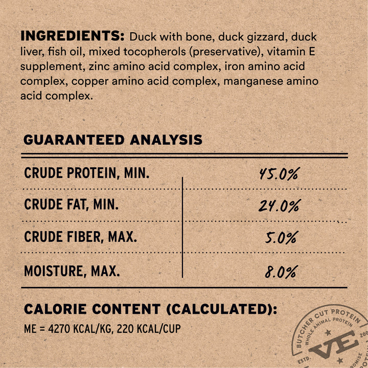Vital Essentials Freeze-Dried Raw Duck Entree Dog Food Mini Nibs 14oz