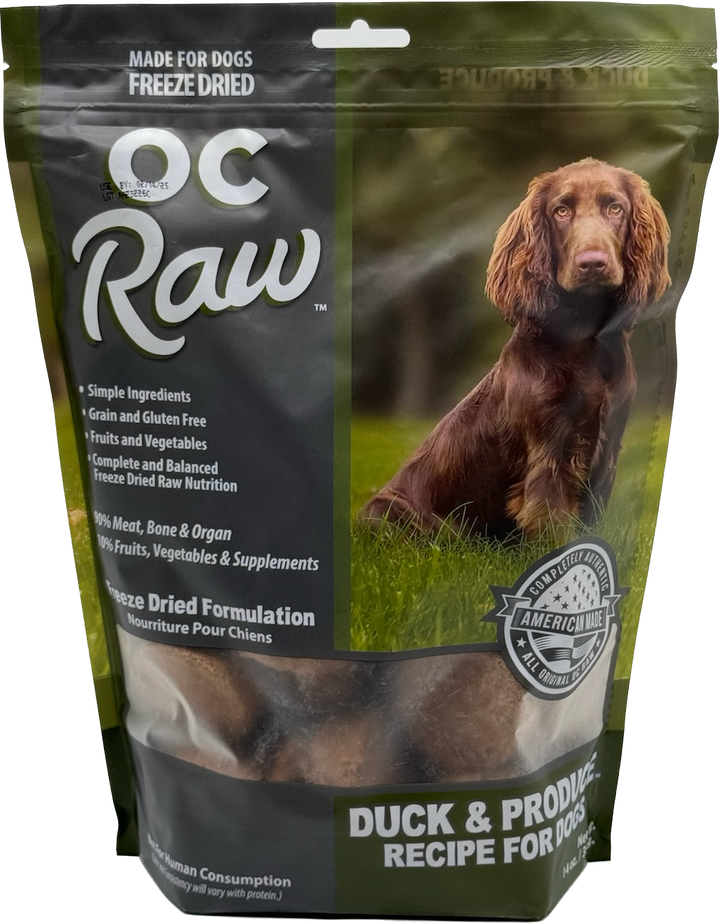 OC Raw - Freeze Dried Raw - Duck & Produce Sliders (14 oz - 396g)