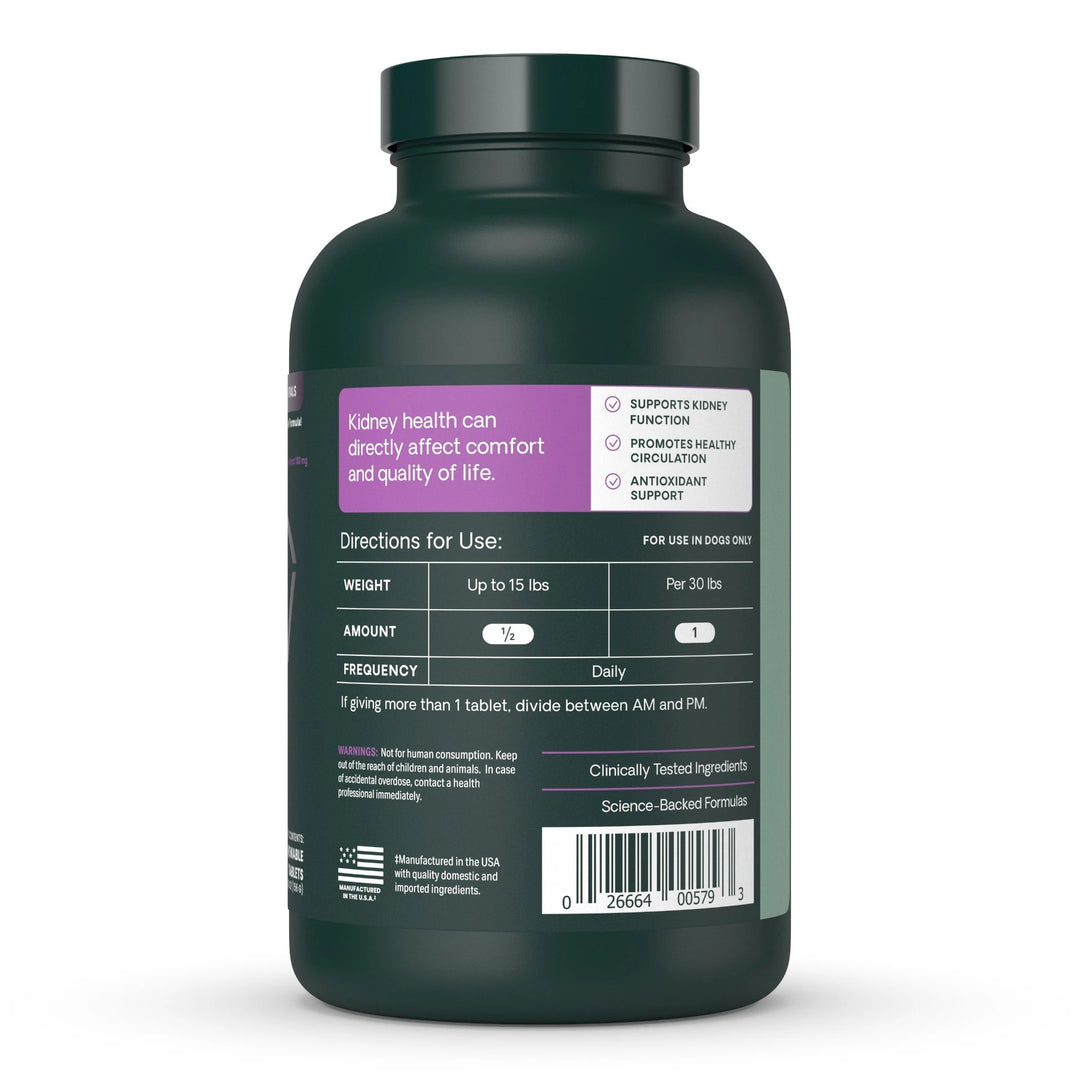 VetriScience Kidney Health, formally Renal Essentials Kidney Supplement for Dogs (60 Chewable Tablets)