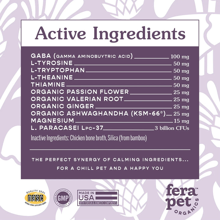 [NEW!] Fera Pet Organics - Calming Support for Dogs and Cats (72g)