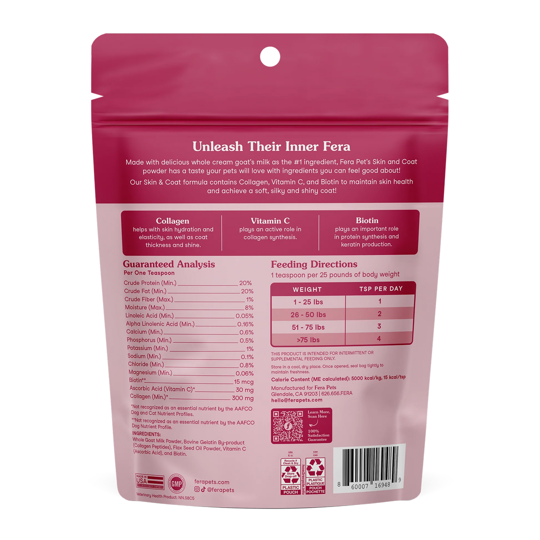 Fera Pets Skin + Coat Goat Milk Topper (180g)