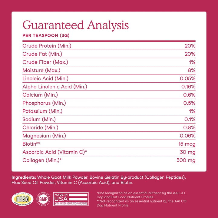 Fera Pets Skin + Coat Goat Milk Topper (180g)