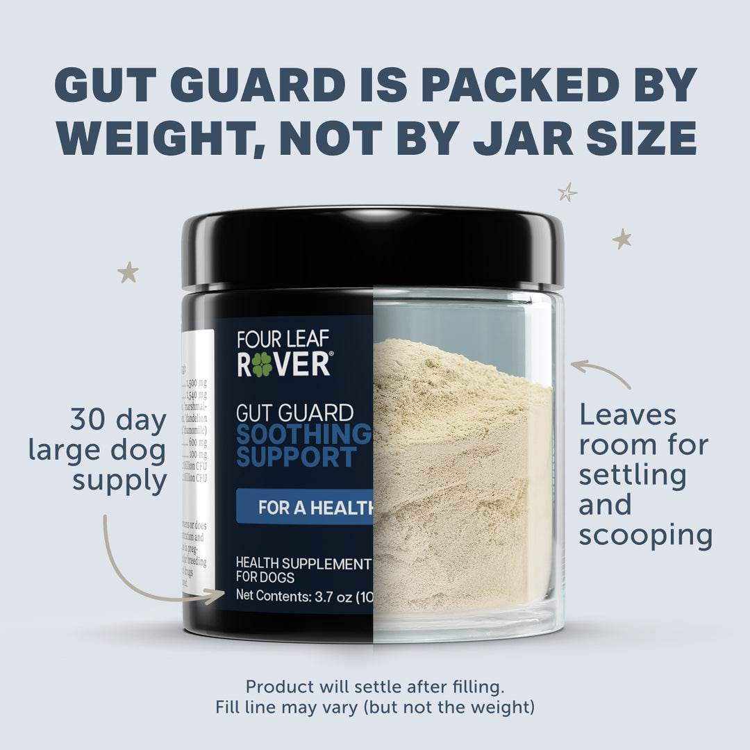Four Leaf Rover GUT GUARD for Dogs (106g) . Soothing Gut Support for a Healthy Gut Lining