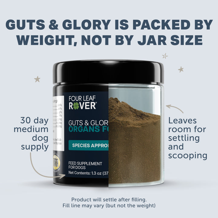 Four Leaf Rover GUTS & GLORY Organs for Dogs (37.4g). Species Appropriate Nutrition