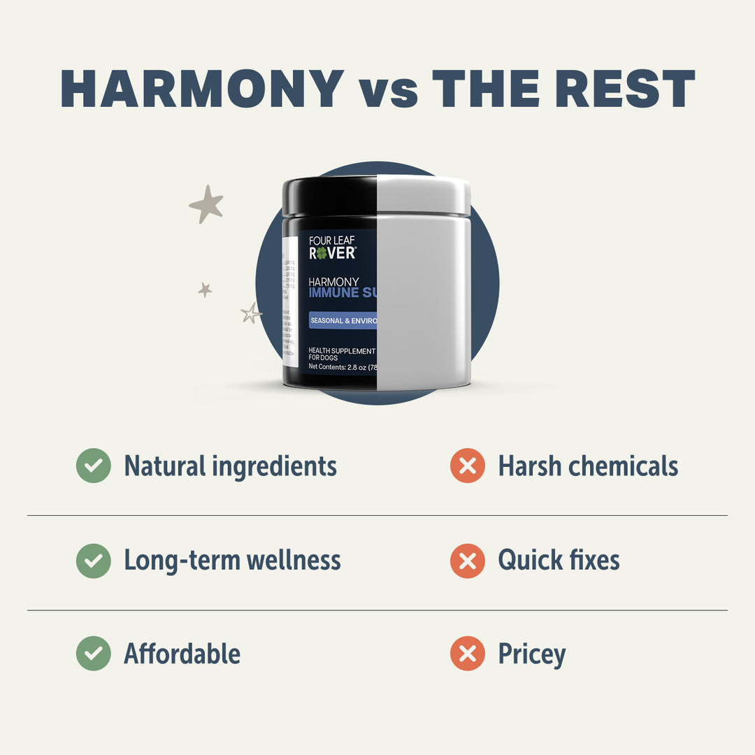 Four Leaf Rover HARMONY - Immune Support for Dogs (78.3g). Seasonal and Environmental Allergies