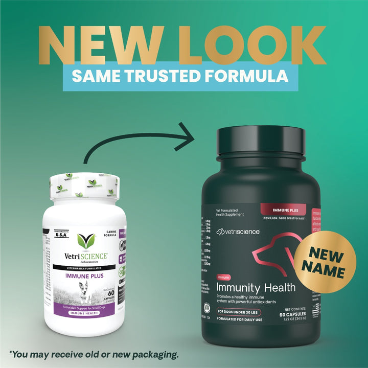 [NEW LOOK!] VetriScience Immunity Health for Small Dogs, formally known as Immune Plus - Immunity Support for Small Dogs (60 capsules)