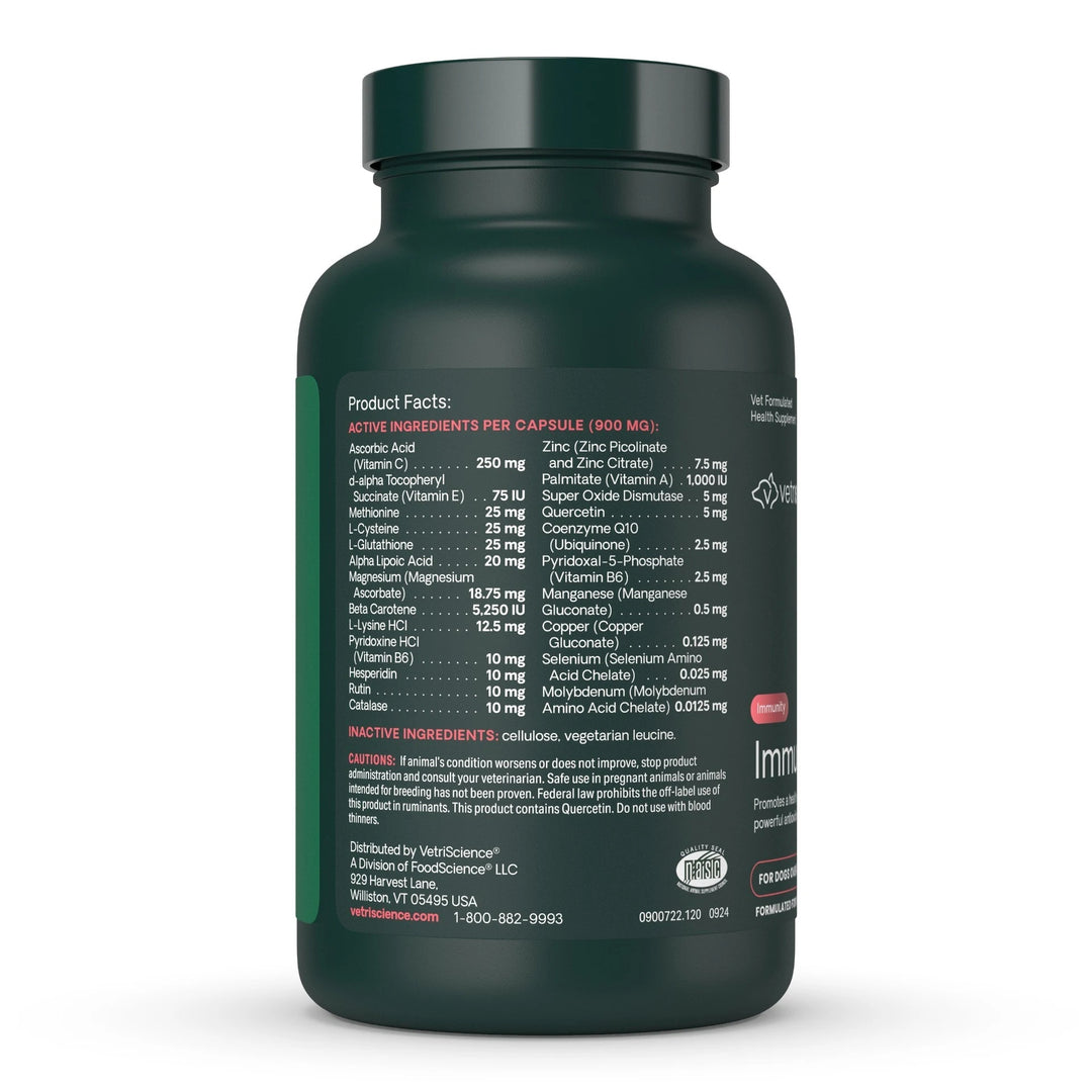 [NEW LOOK!] VetriScience Immunity Health for Medium & Large Dogs, formally known as Immune Plus - Immunity Support for Dogs (120 capsules)