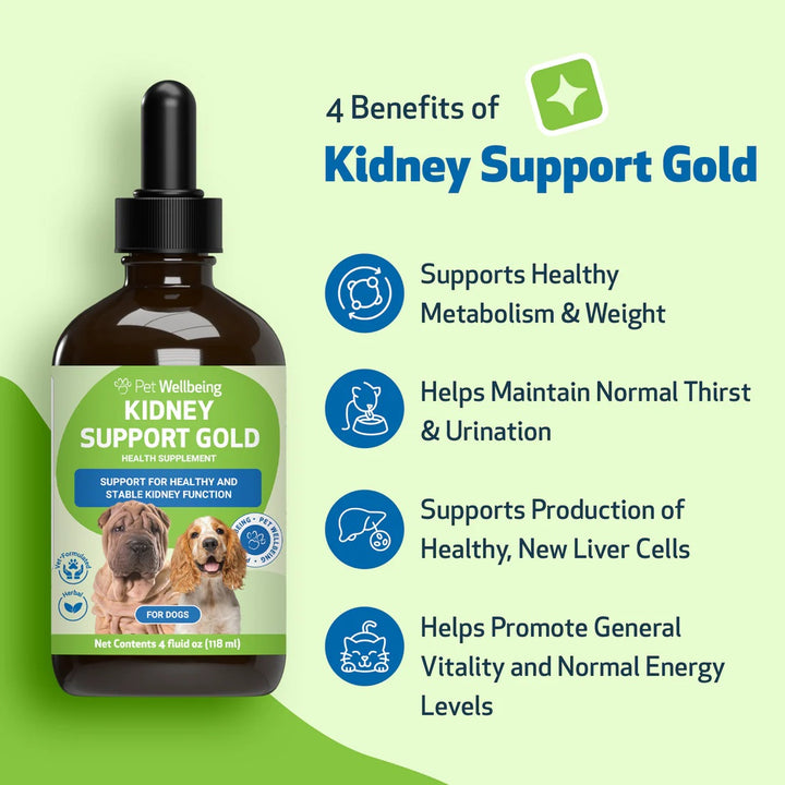 Pet Wellbeing - Kidney Support Gold - for Cats & Dogs Kidney Function