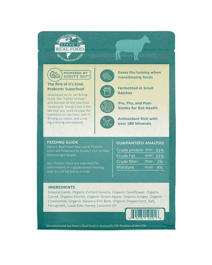 Steve's Real Food Protein Bites - Freeze Dried Lamb Treats For Dog and Cats - 4oz (113.4g)