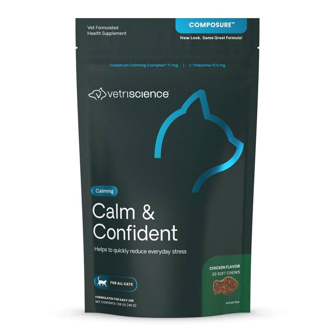 VetriScience ® Calm & Confident - 30 Chicken Flavored Chews, formally Composure™ Calming Supplement for Cats (30 chews)