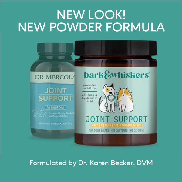 [NEW POWDER formula!] Dr. Mercola | Bark & Whiskers™ Joint Support for Dogs & Cats (48g)