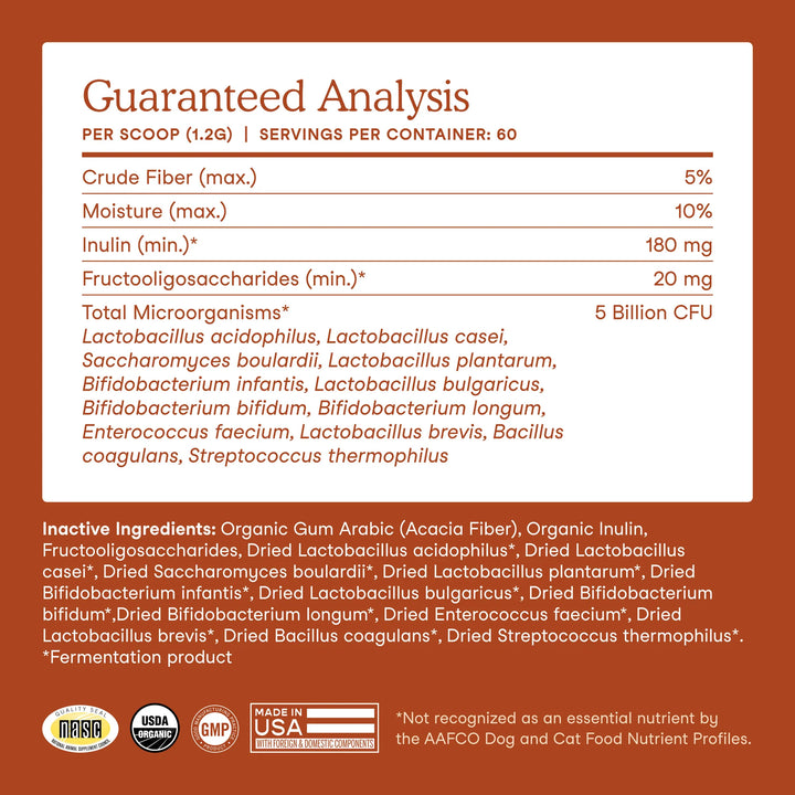 Fera Pets Probiotics with Prebiotics USDA Organic (72g)