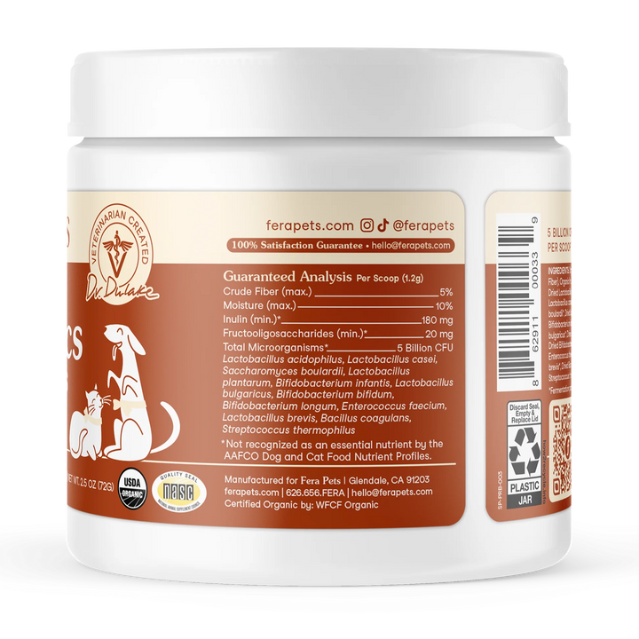 Fera Pets Probiotics with Prebiotics USDA Organic (72g)